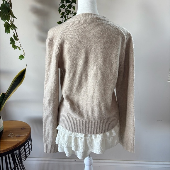 Abercrombie & Fitch Cream Crewneck Button Cardigan - Picture 4 of 4